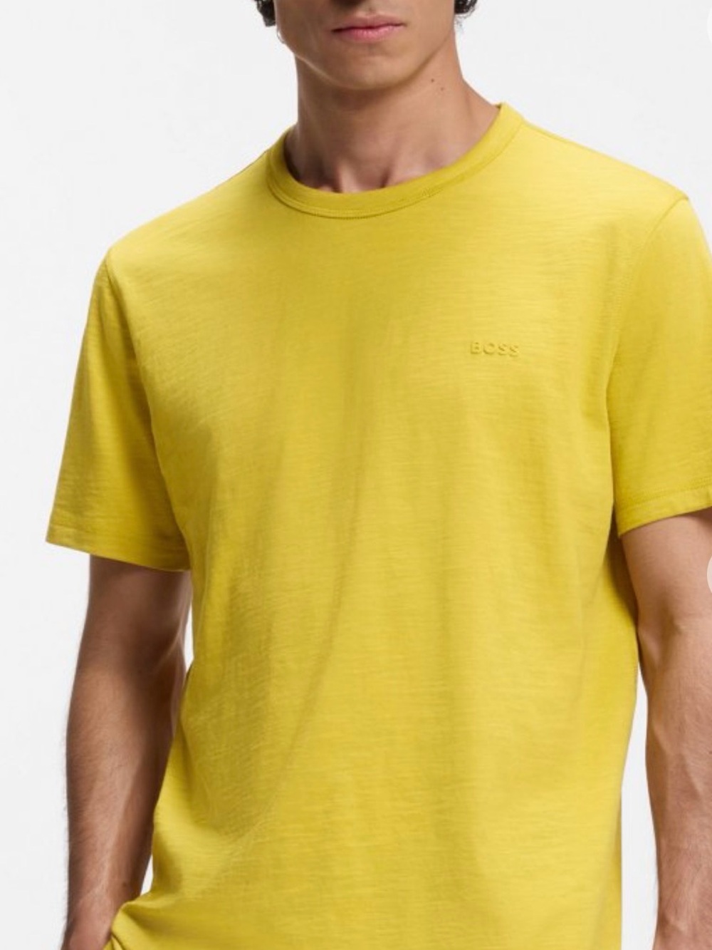 BOSS Short Sleeve Crew T-Shirt in Yellow